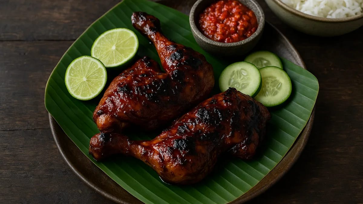 Ayam Bakar (Indonesian Grilled Chicken) - Indonesian recipe with sambal