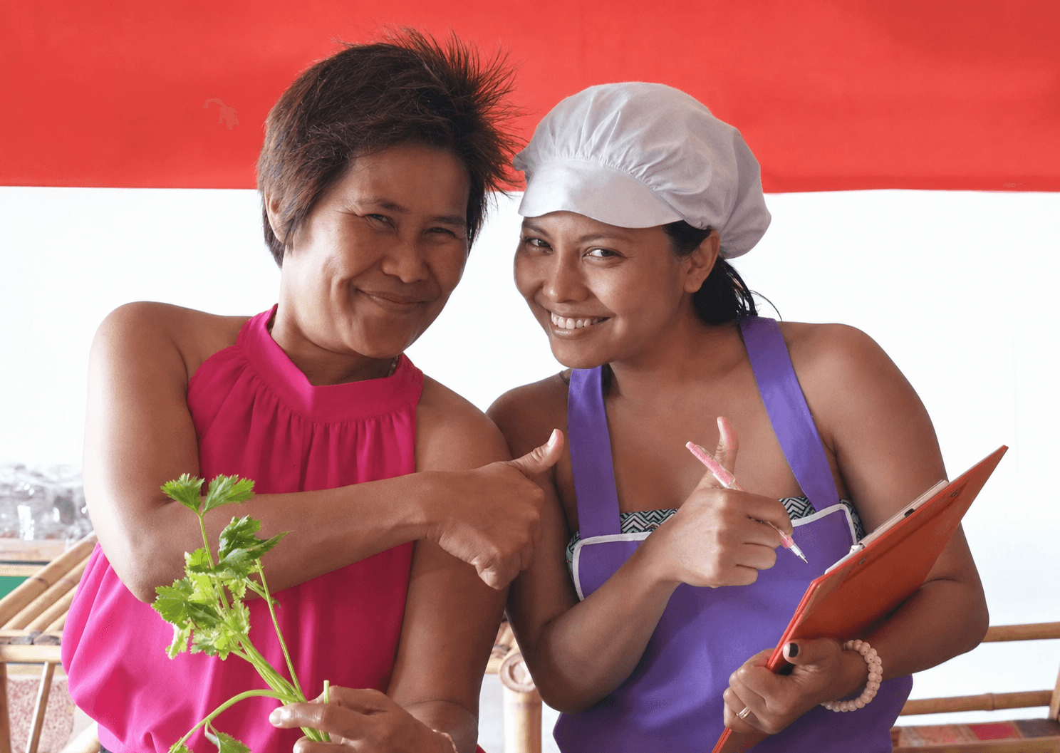 Chef Yossie teaching Indonesian cooking